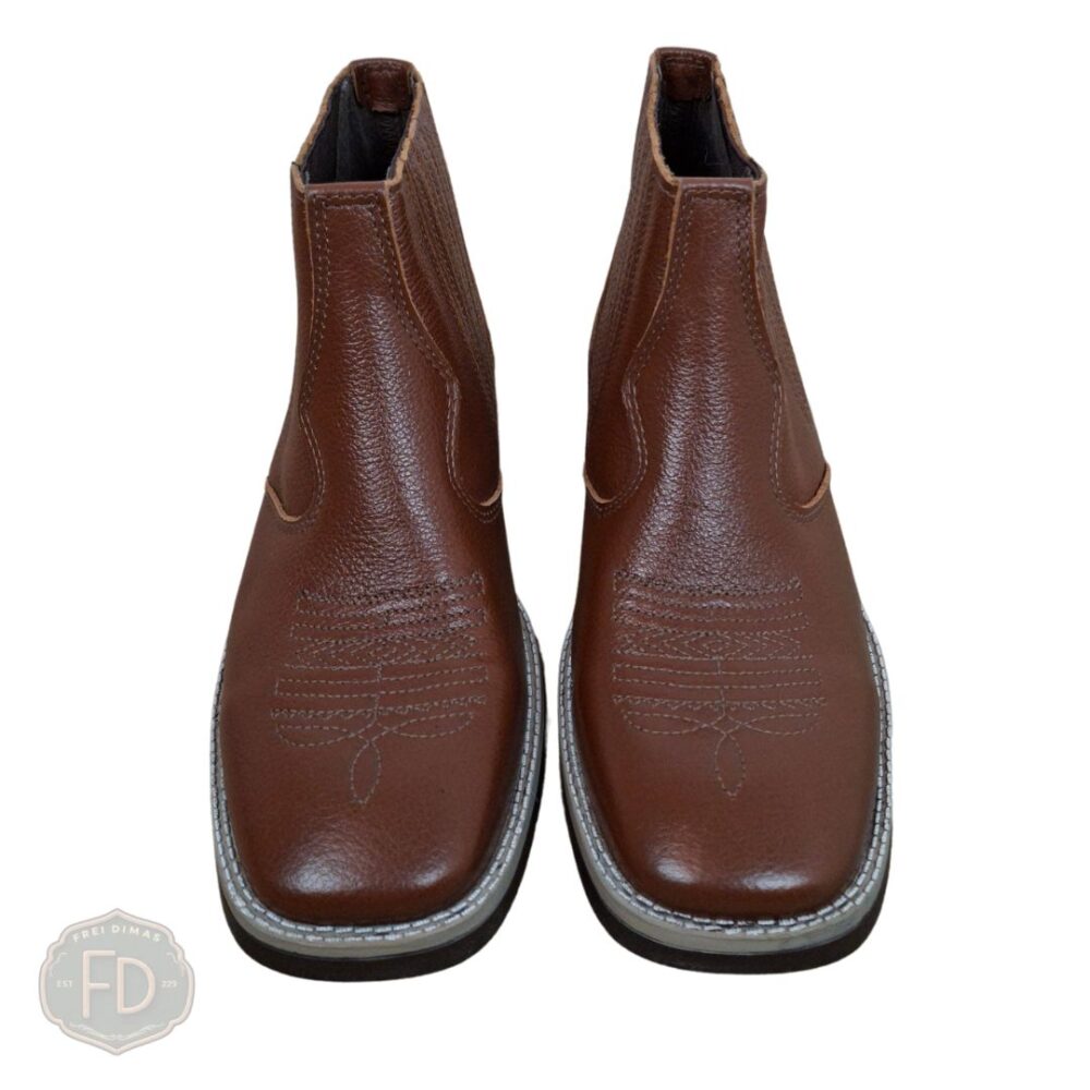 Bota Couro Legítimo Cano Curto-Imagem 6