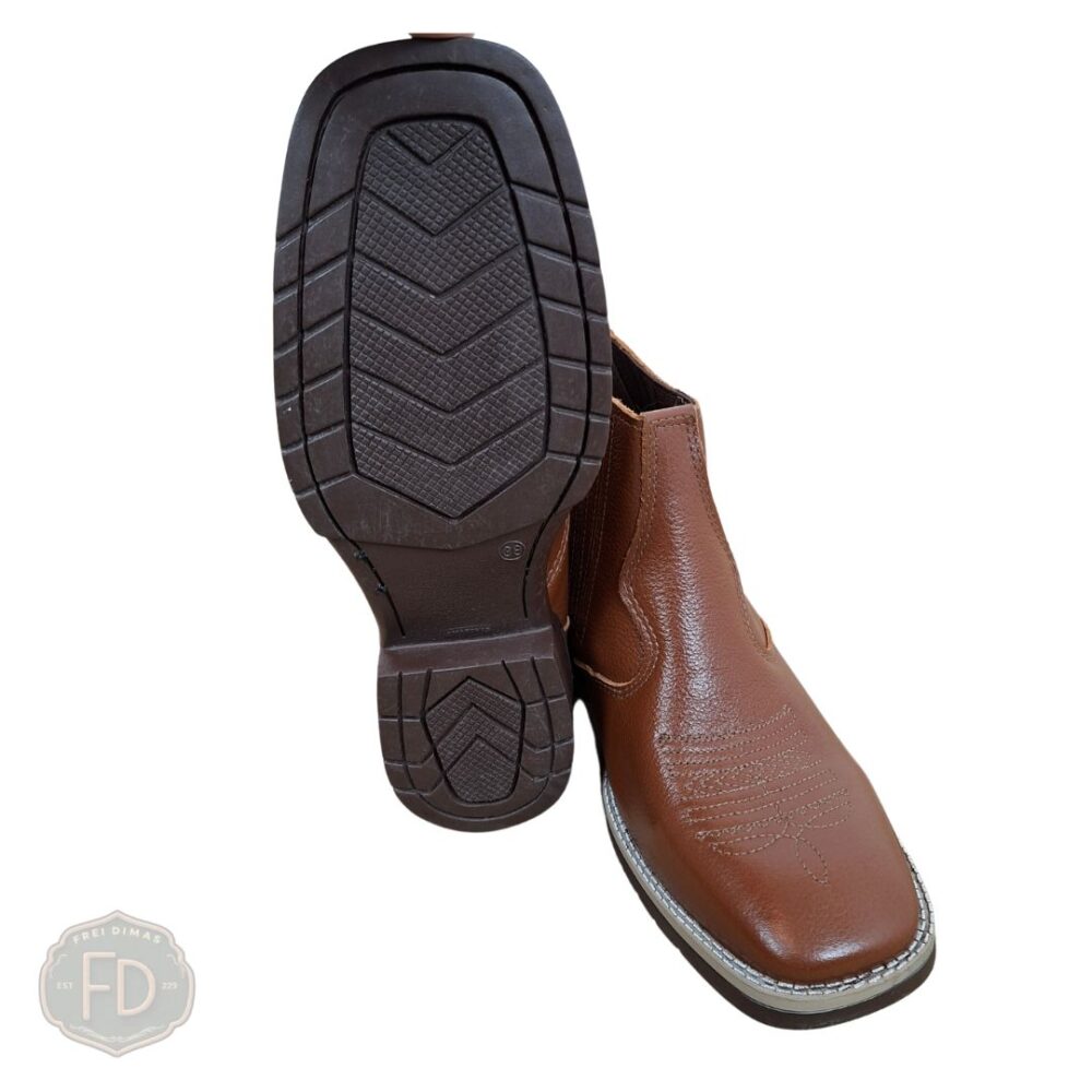 Bota Couro Legítimo Cano Curto-Imagem 7