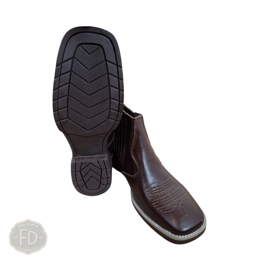 Bota Couro Legítimo Cano Curto-Imagem 3