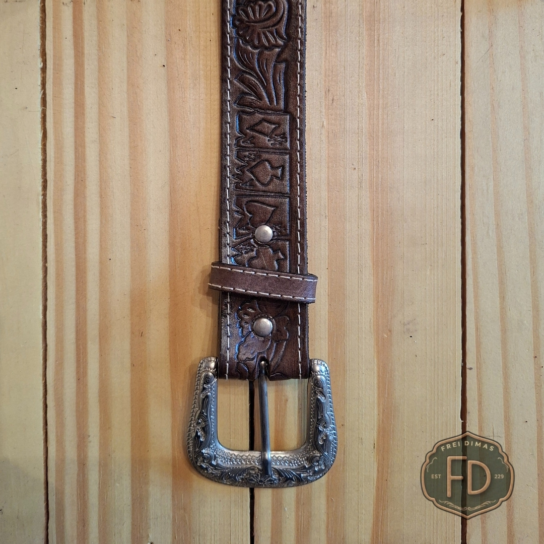 Cinto de Couro Baralho